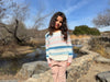 Donna Sweater in Blue/Pink Stripe