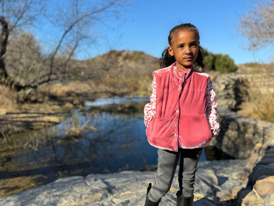 Parker Vest in Rose Velvet