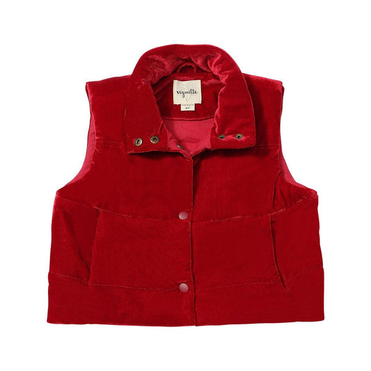 Parker Vest in Red Velvet