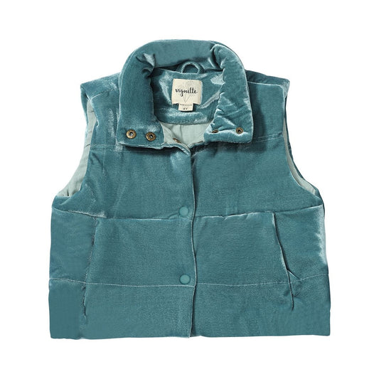 Parker Vest in Teal Velvet