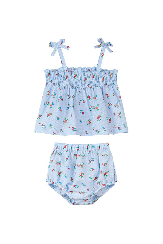 bianca set in blue gingham floral