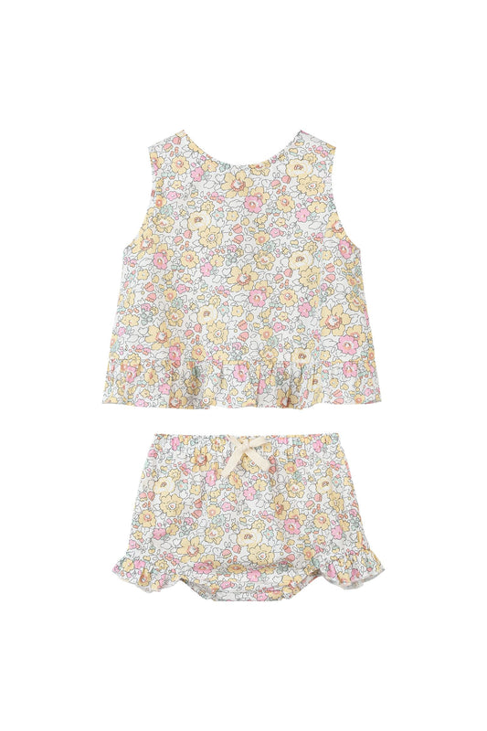 aria set in yellow retro floral