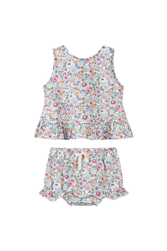 aria set in blue retro floral