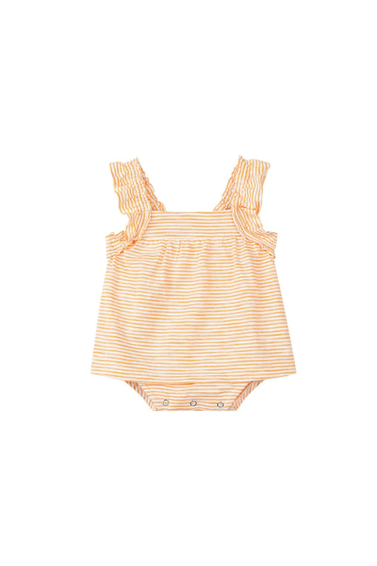 maggie onesie dress in orange stripe