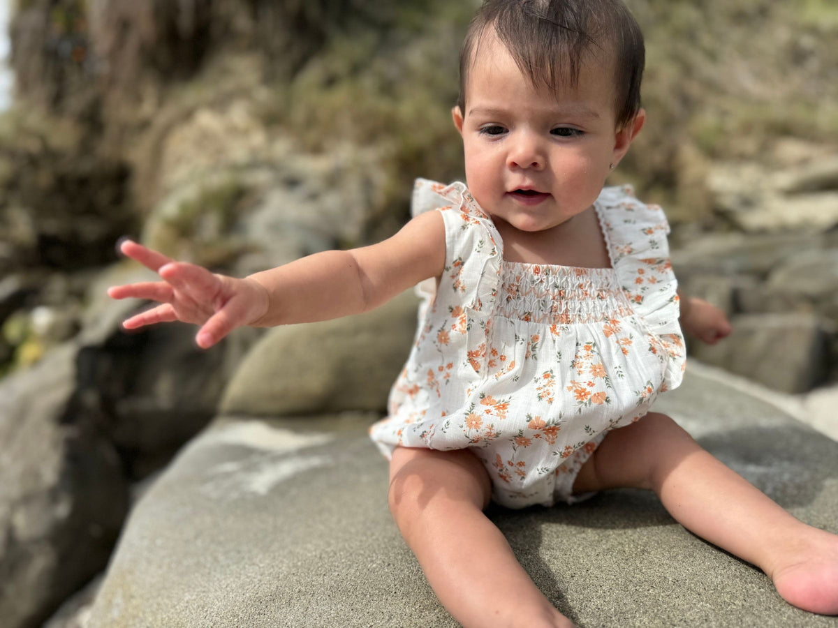 bonnie bubble in orange floral