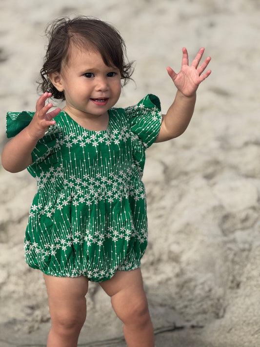 miranda bubble in green embroidery