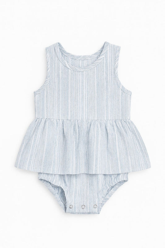 nellie onesie dress in blue stripe