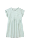 pearl dress in green stripe