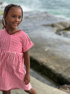 pearl dress in red stripe
