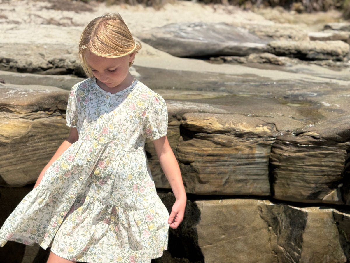 blossom dress in cream cottage floral