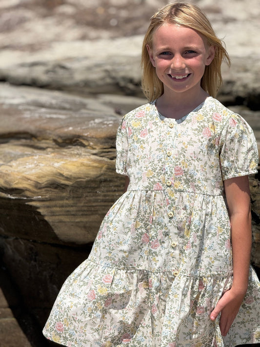 blossom dress in cream cottage floral