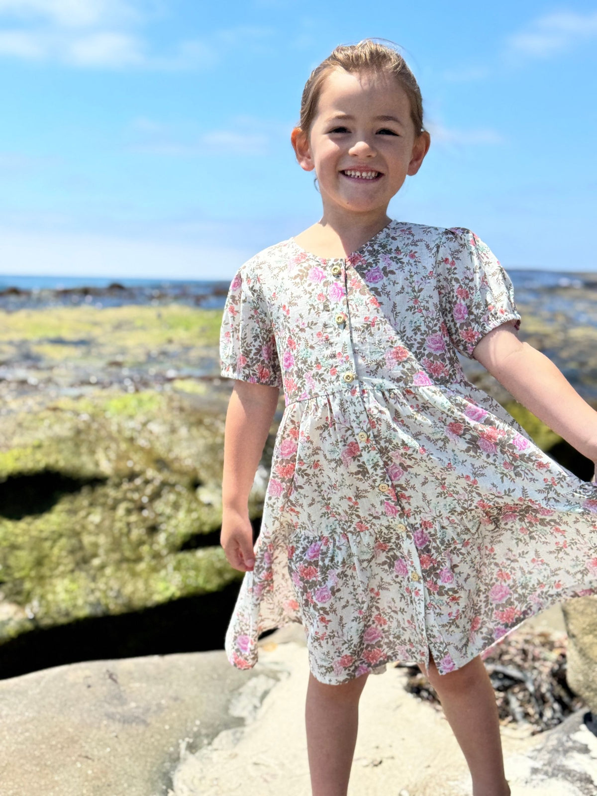 blossom dress in pink cottage floral