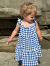 faye dress in blue gingham