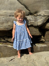 faye dress in blue gingham
