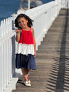 phoebe dress in red/white/blue
