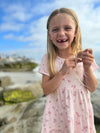iona dress in pink ditsy floral