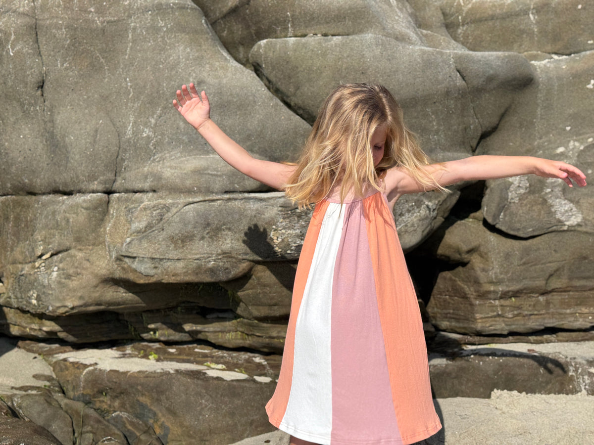 ruby dress in pink/peach/cream