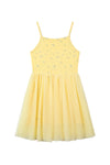 kaia dress in yellow floral with tulle