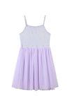 kaia dress in lavender floral with tulle