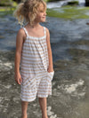 tallulah romper in oatmeal stripe