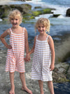 tallulah romper in oatmeal stripe