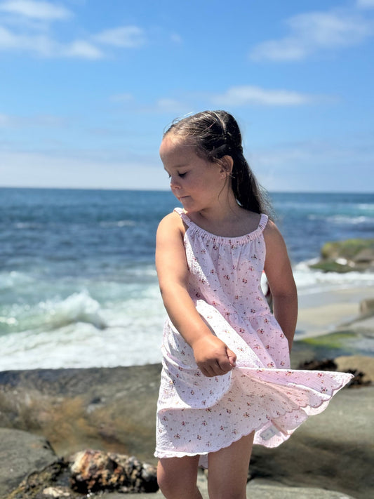 stella dress in pink floral
