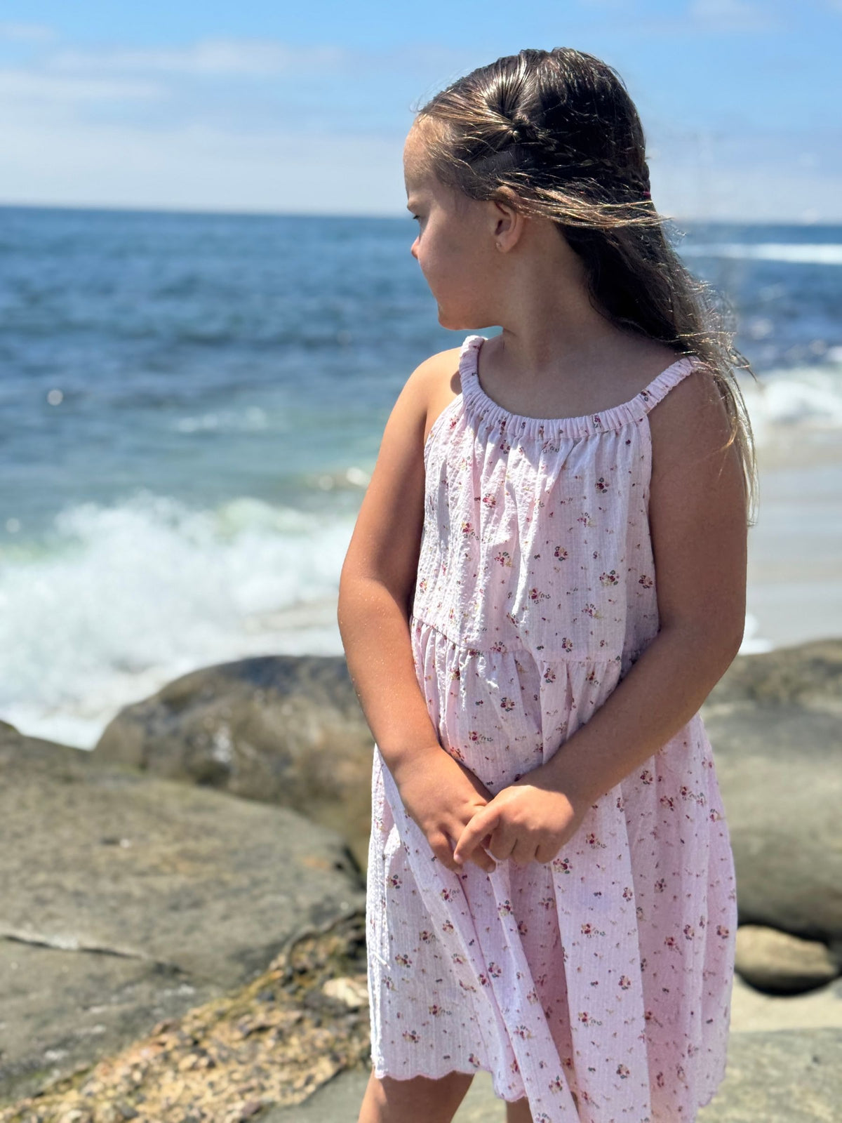 stella dress in pink floral