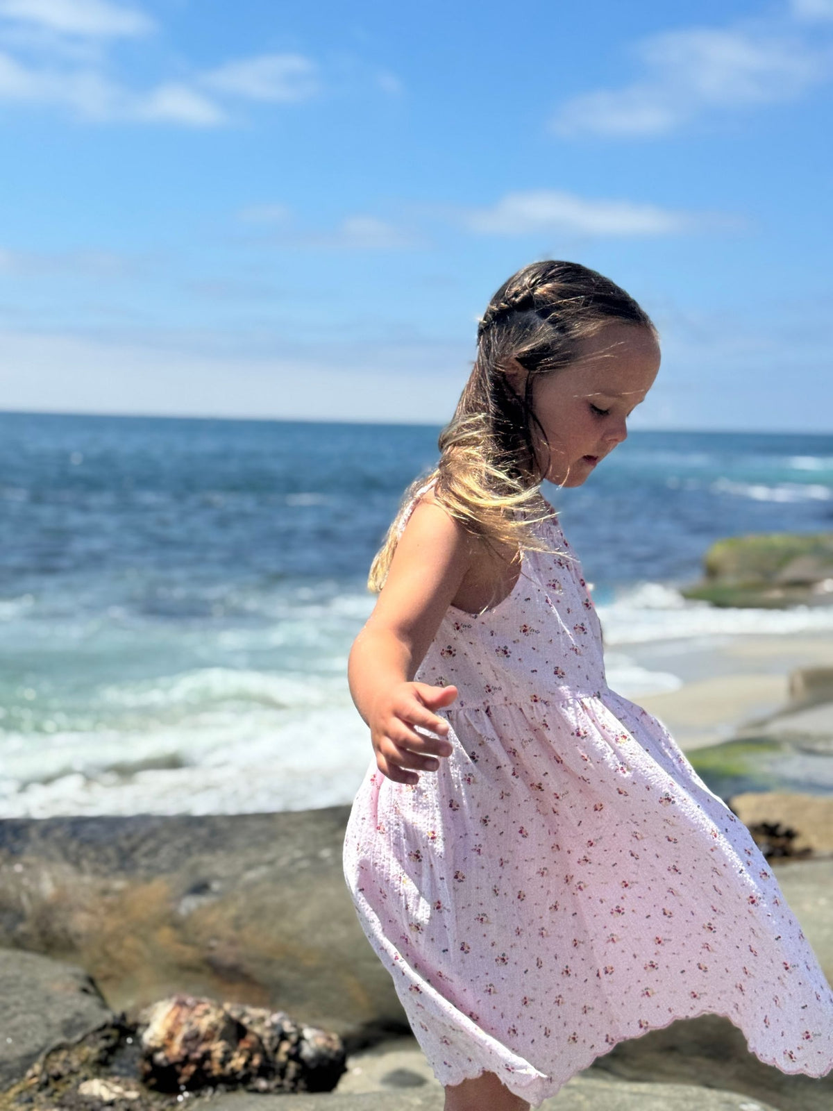 stella dress in pink floral