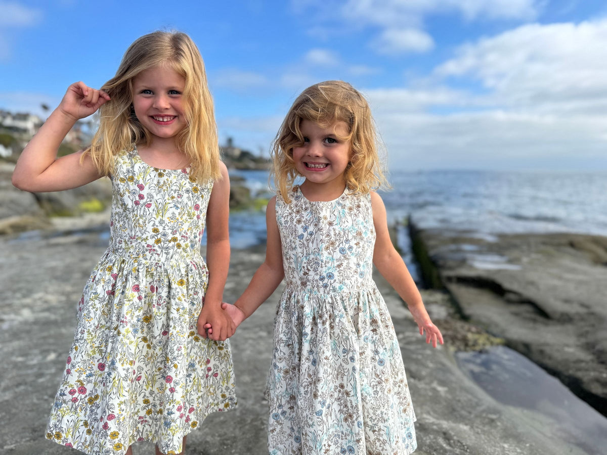 tilly dress in yellow meadow floral