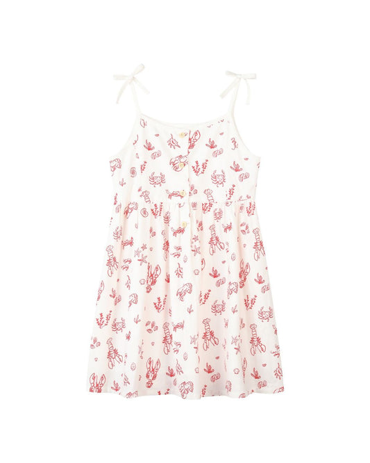 marina dress in red nautical scene