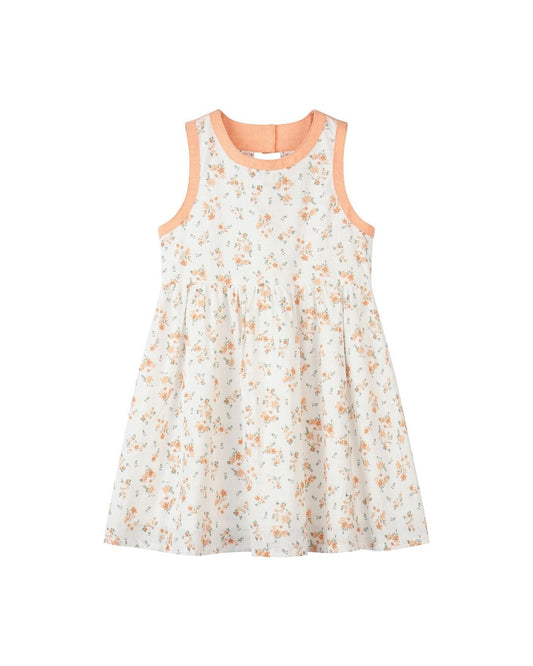 adele dress in orange floral