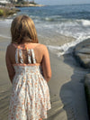 adele dress in orange floral