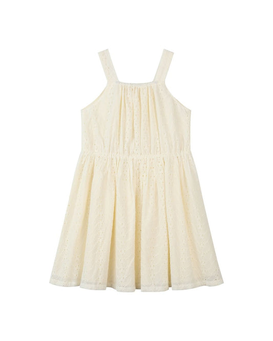 sloane dress in cream eyelet