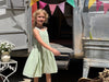sloane dress in green eyelet