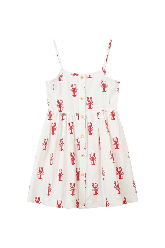 brooklyn dress in white lobster