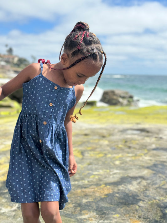 brooklyn dress in navy anchor