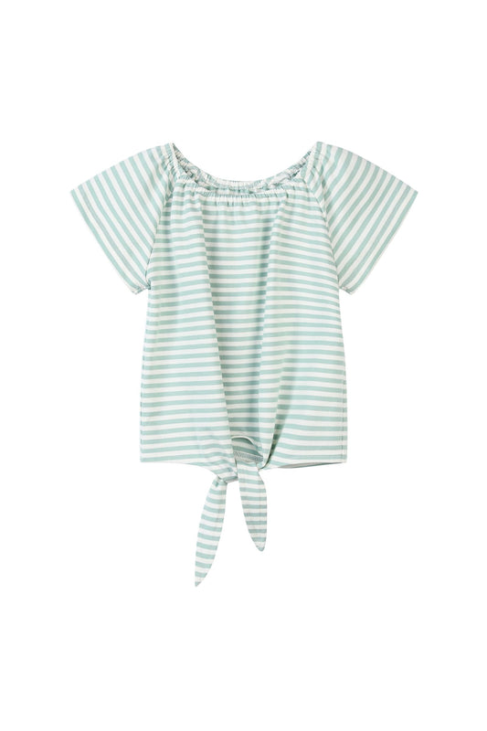 esme top in green stripe