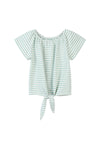 esme top in green stripe
