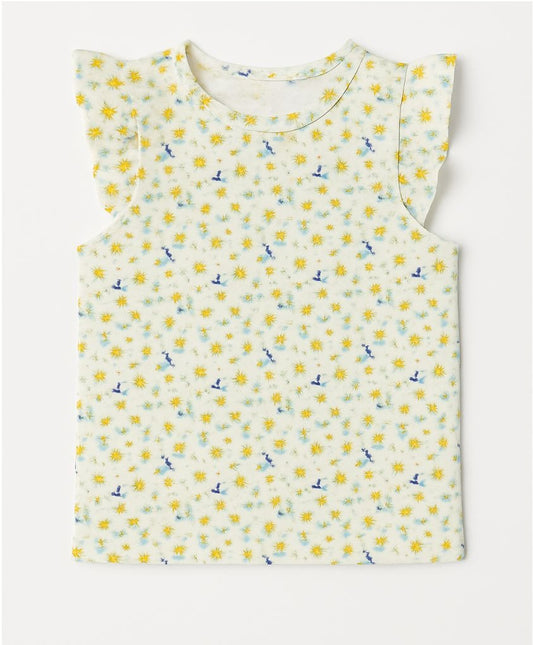 nola top in yellow floral
