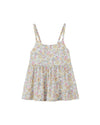 katie top in yellow retro floral