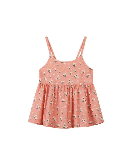 katie top in peach floral