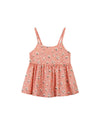 katie top in peach floral