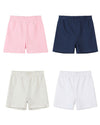 aster shorts in white, heathered grey, pink, navy