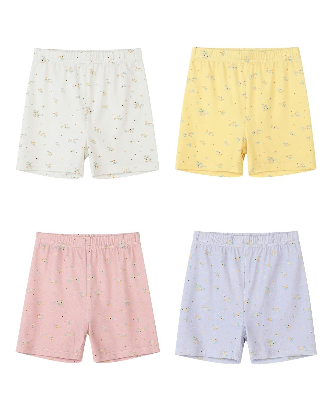 aster shorts in ivory, pink, yellow, lavender floral