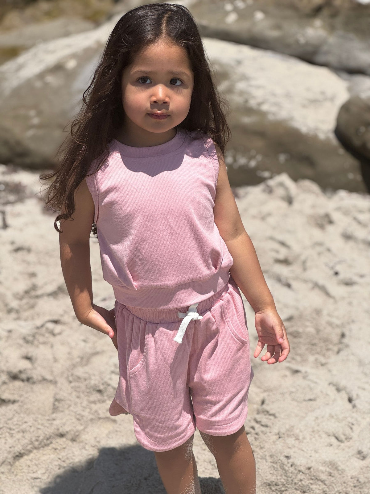 harley shorts in pink rib