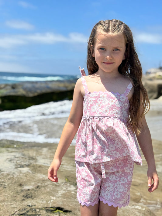 madison shorts in pink large floral