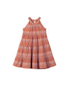 maleia dress in terracotta embroidery