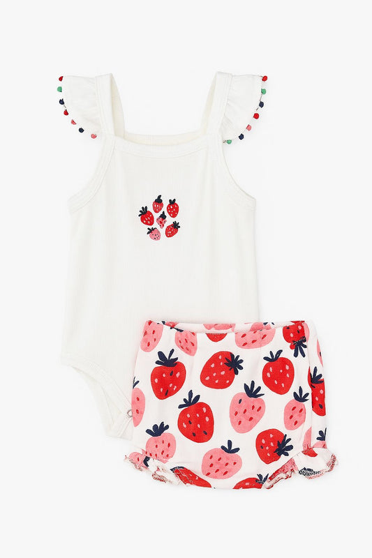 josie set in strawberries