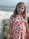 twirl dress in strawberries