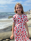 twirl dress in strawberries